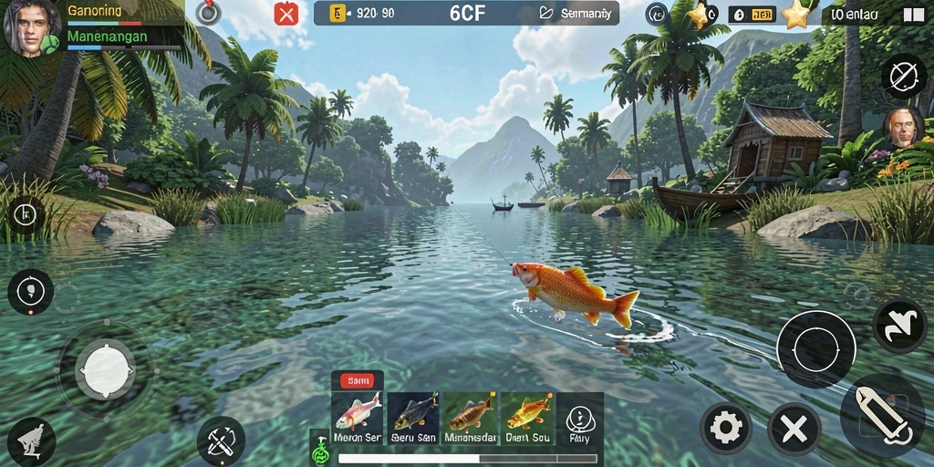 Tangkapan ikan yang besar dalam gameplay menarik 6CF.