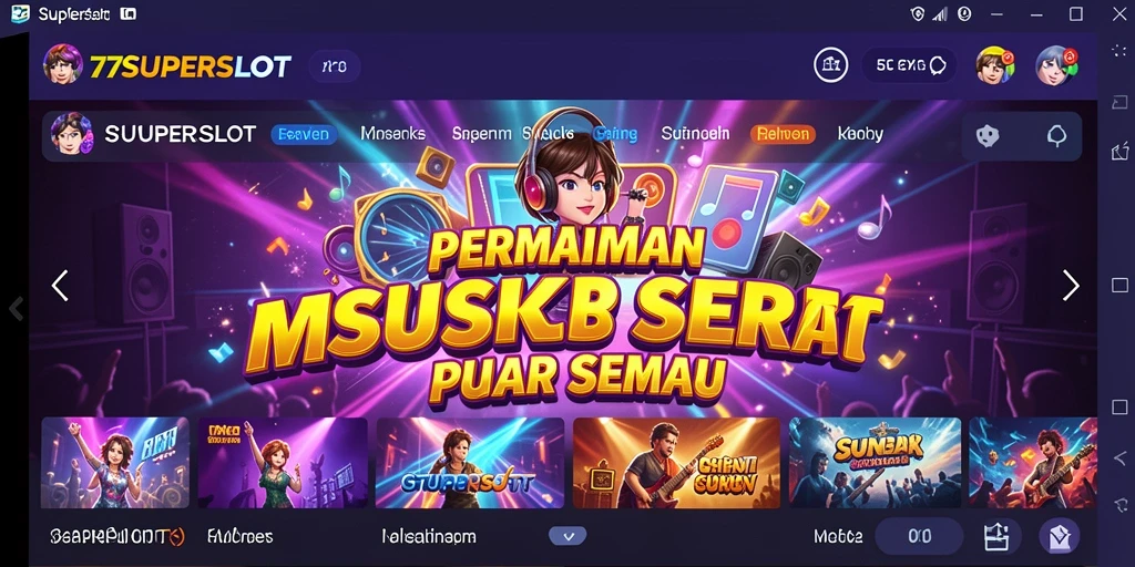 Tampilan gameplay seru dari permainan musik 77SUPERSLOT.