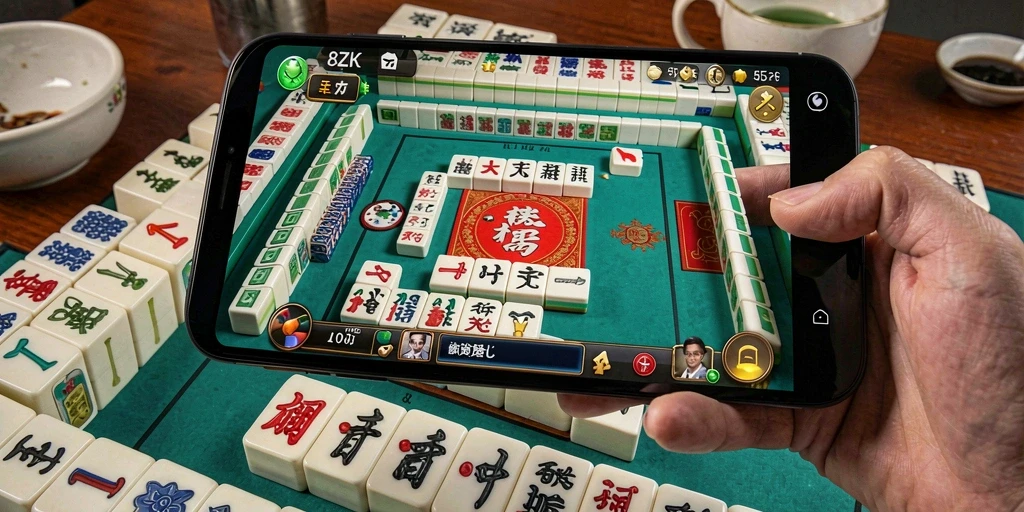 Screenshot permainan 8ZK yang menampilkan aksi Mahjong seru.