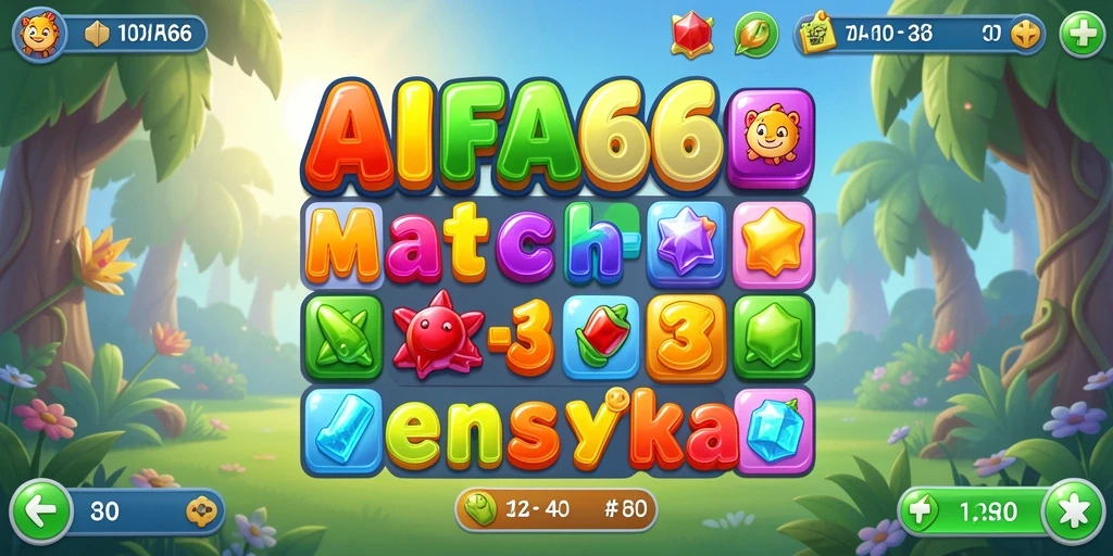 Screenshot AIFA66 menampilkan gameplay match-3 yang seru dan menantang.