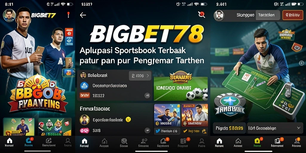 Tampilan antarmuka pengguna aplikasi BIGBET78 dengan fitur taruhan.