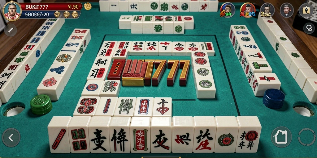 Tampilan gameplay seru dalam BUKIT777 yang menunjukkan keseruan permainan Mahjong.