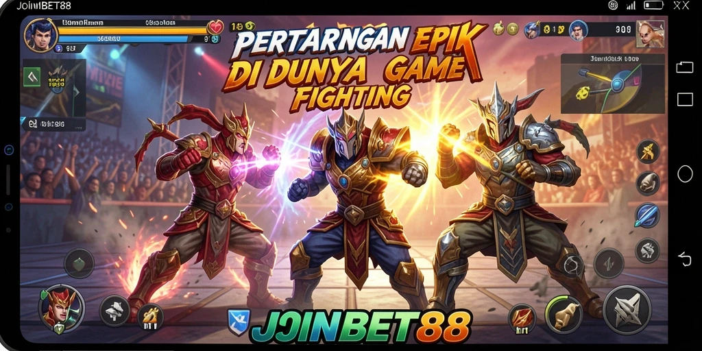 Screenshot menunjukkan pertarungan intens di JOINBET88 dengan efek visual menawan.