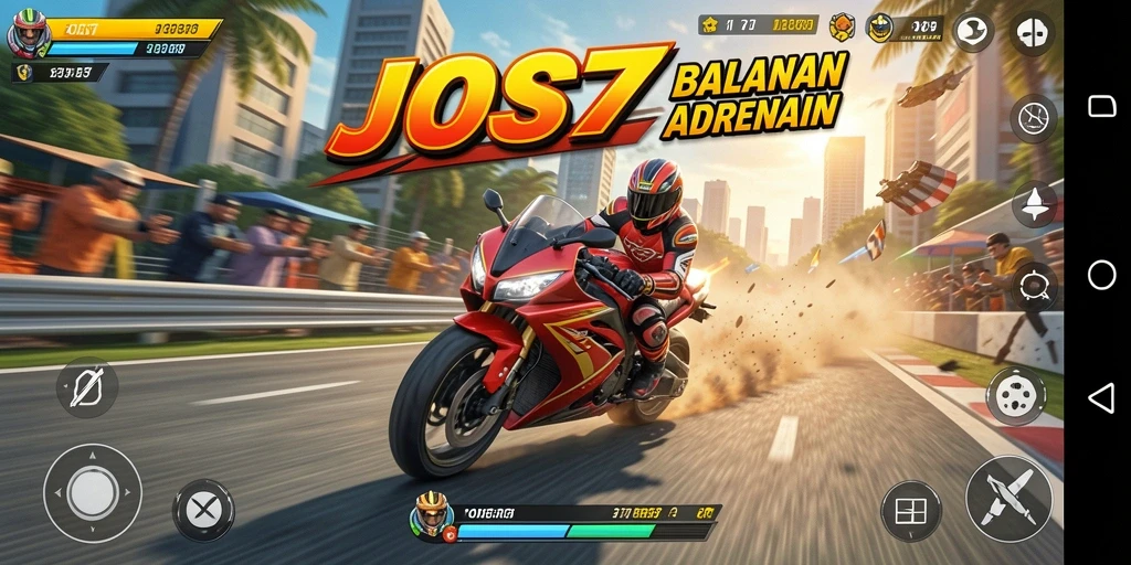 Gameplay JOS77 menampilkan balapan motor seru di lintasan penuh tantangan.