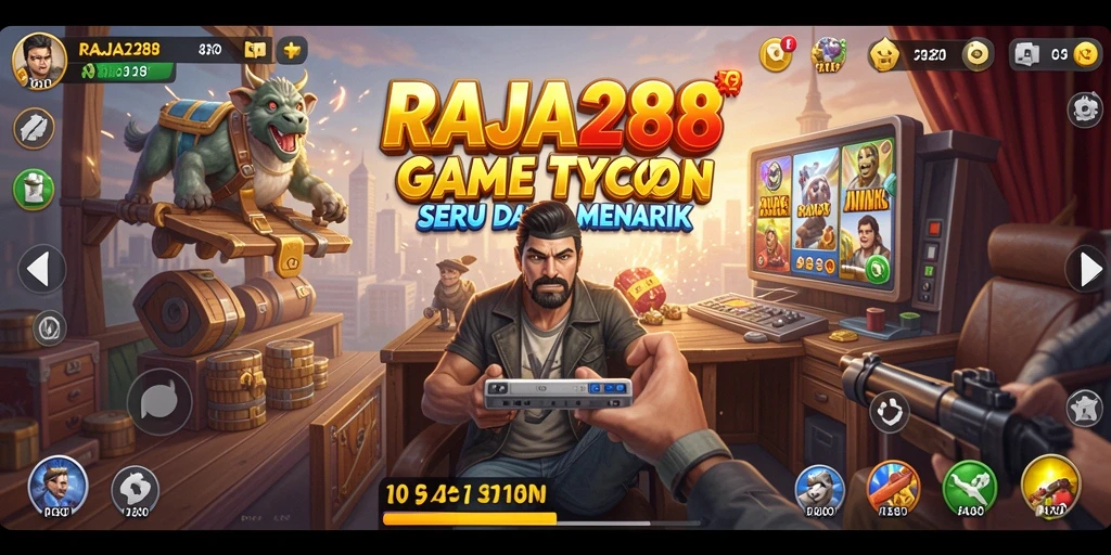 Tampilan seru dari gameplay Tycoon RAJA288.
