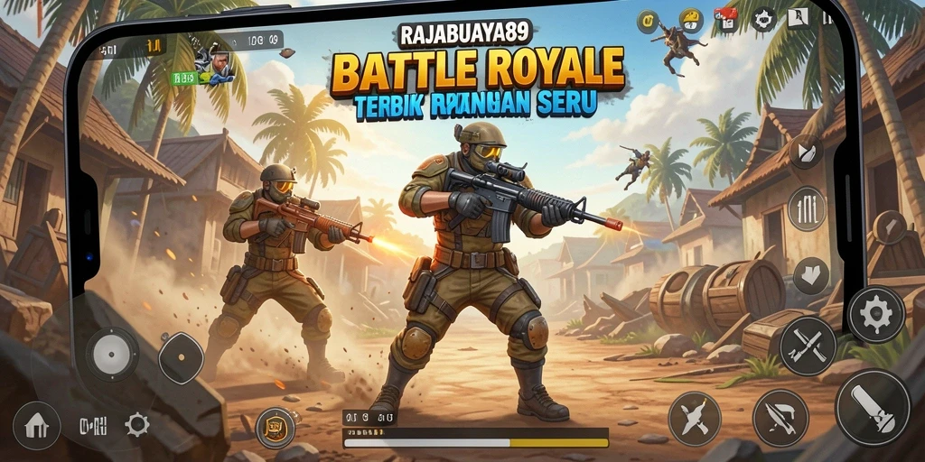 Tampilan seru gameplay RAJABUAYA89 dalam pertempuran Battle Royale.